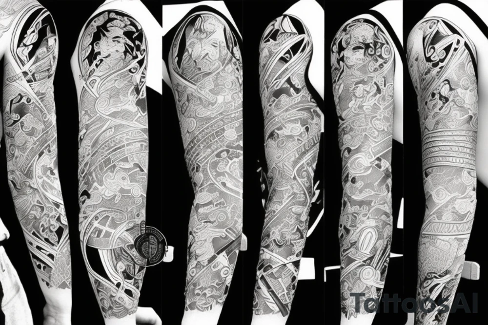 Samurai sleeve tattoo idea