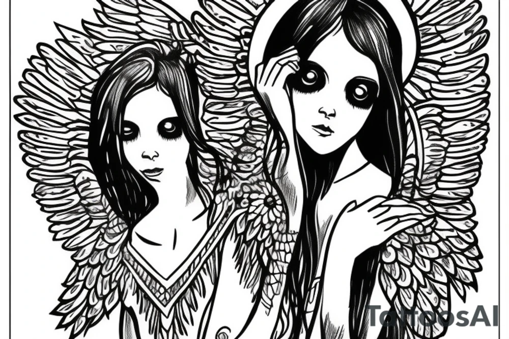 bible angel with a lot of eyes tattoo idea