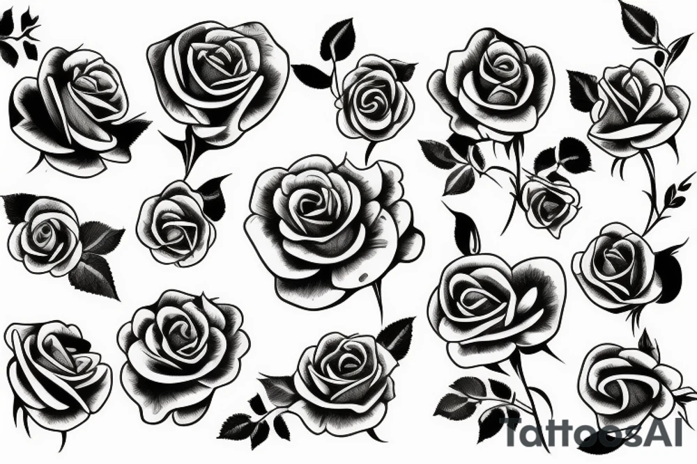 Blooming rose tattoo idea