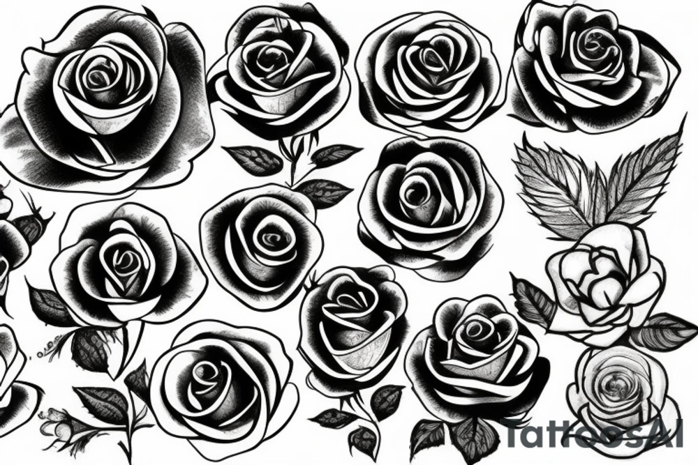 Blooming rose tattoo idea