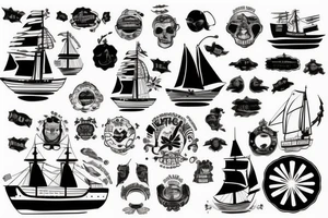 ship at sea tattoo idea