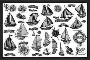 ship at sea tattoo idea