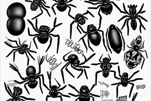black widow spider eat fly tattoo idea