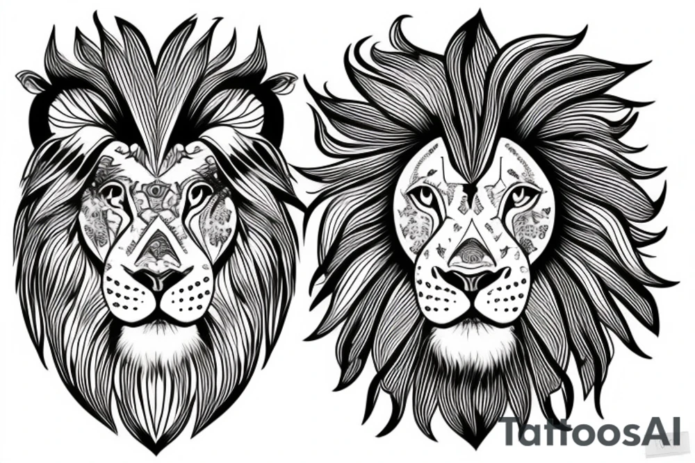 Lion head tattoo idea