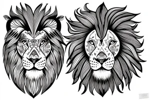 Lion head tattoo idea