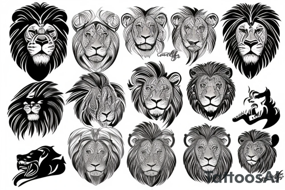 Lion head tattoo idea