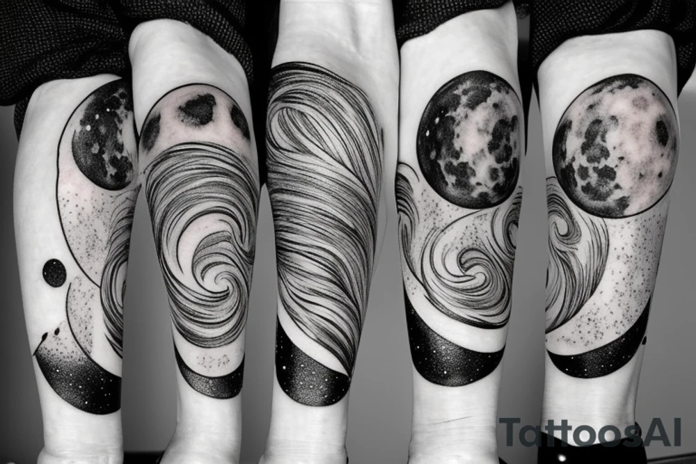 Moon in galaxy’s tattoo idea