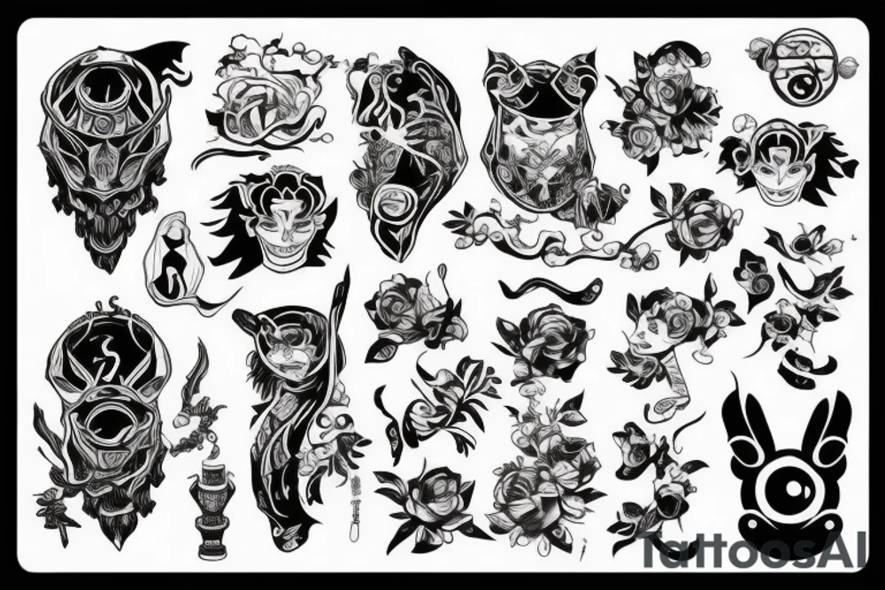 Девочка ахегао tattoo idea