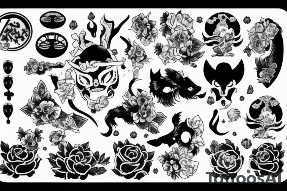 Девочка ахегао tattoo idea