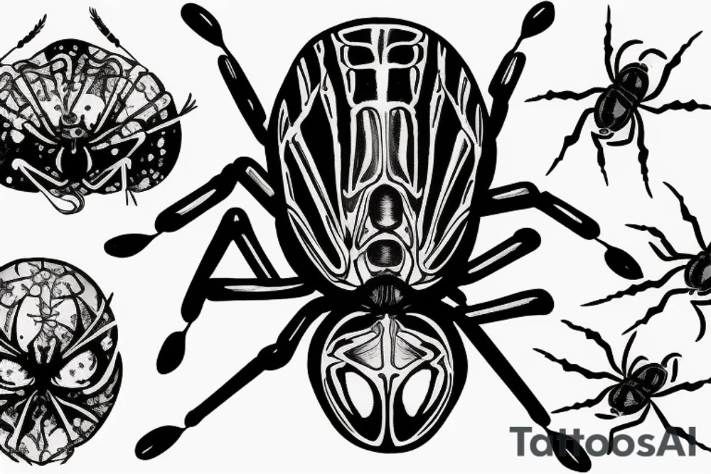 black widow spider eating fly tattoo idea