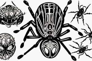 black widow spider eating fly tattoo idea
