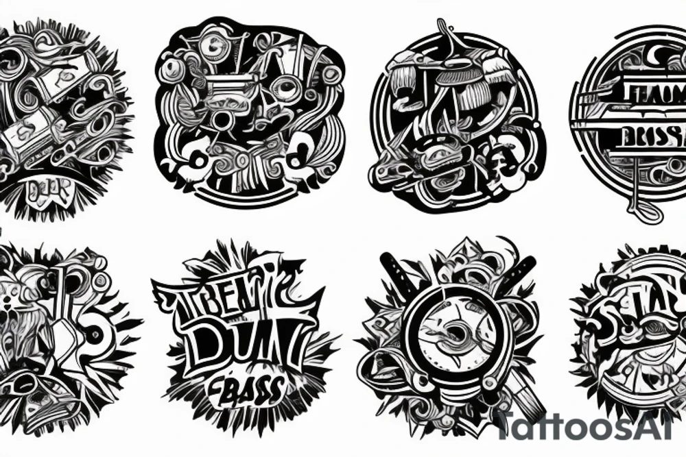 Drum and bass tattoo idea