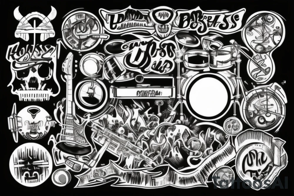 Drum and bass tattoo idea