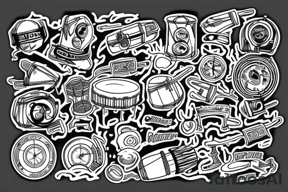 Drum and bass tattoo idea