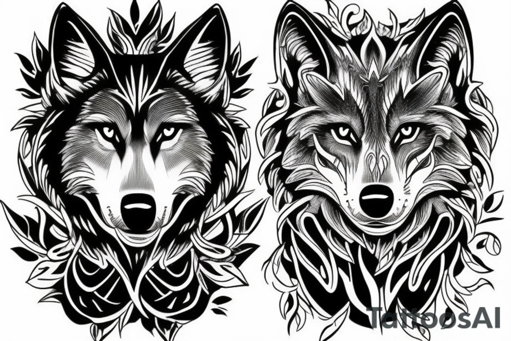 wolf a lot of eyes tattoo idea