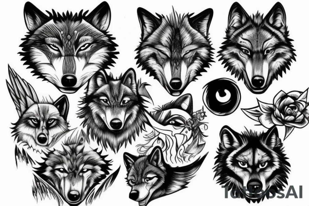 wolf a lot of eyes tattoo idea