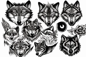 wolf a lot of eyes tattoo idea
