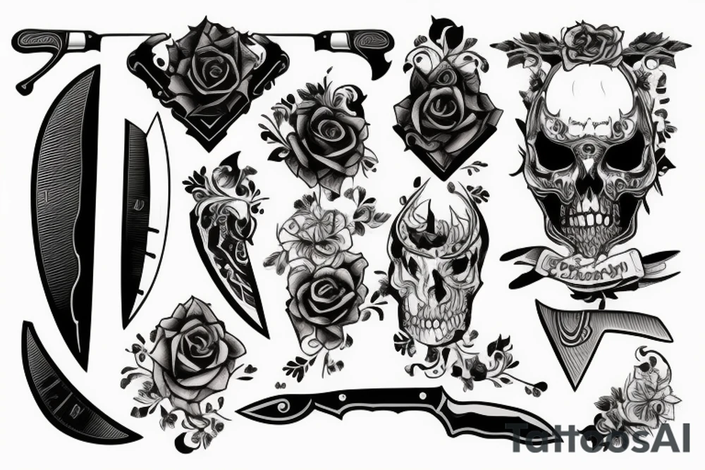 Knife and blood tattoo idea