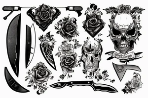 Knife and blood tattoo idea