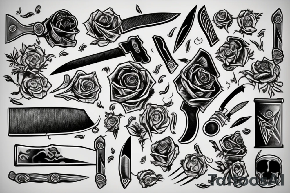 Knife and blood tattoo idea