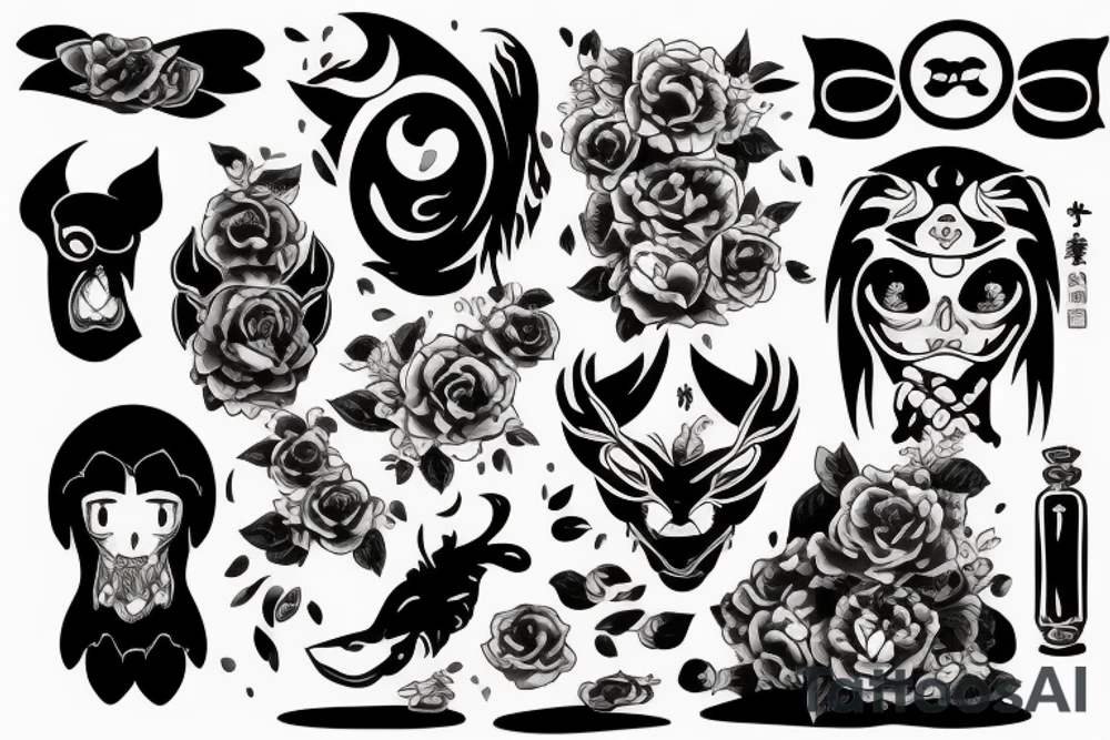 Девочка с ахегао tattoo idea