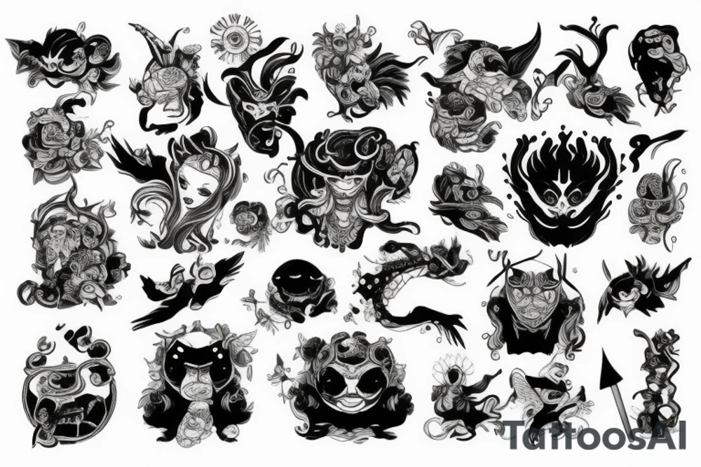 Девочка с ахегао tattoo idea