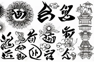Golden Temple and sunshine on background tattoo idea