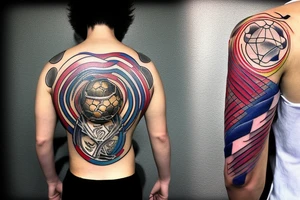 Messi con la copa del mundo tattoo idea