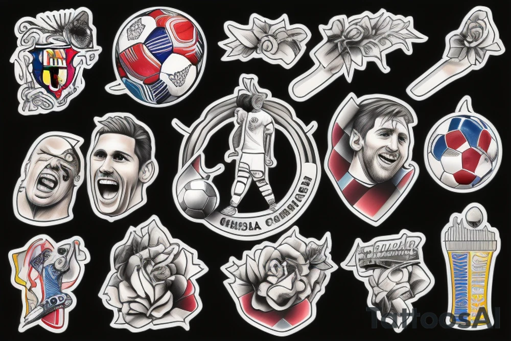 Messi con la copa del mundo tattoo idea
