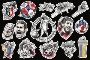 Messi con la copa del mundo tattoo idea
