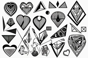 geometric shapes name Robert heart tattoo idea