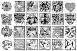 geometric shapes name Robert heart tattoo idea