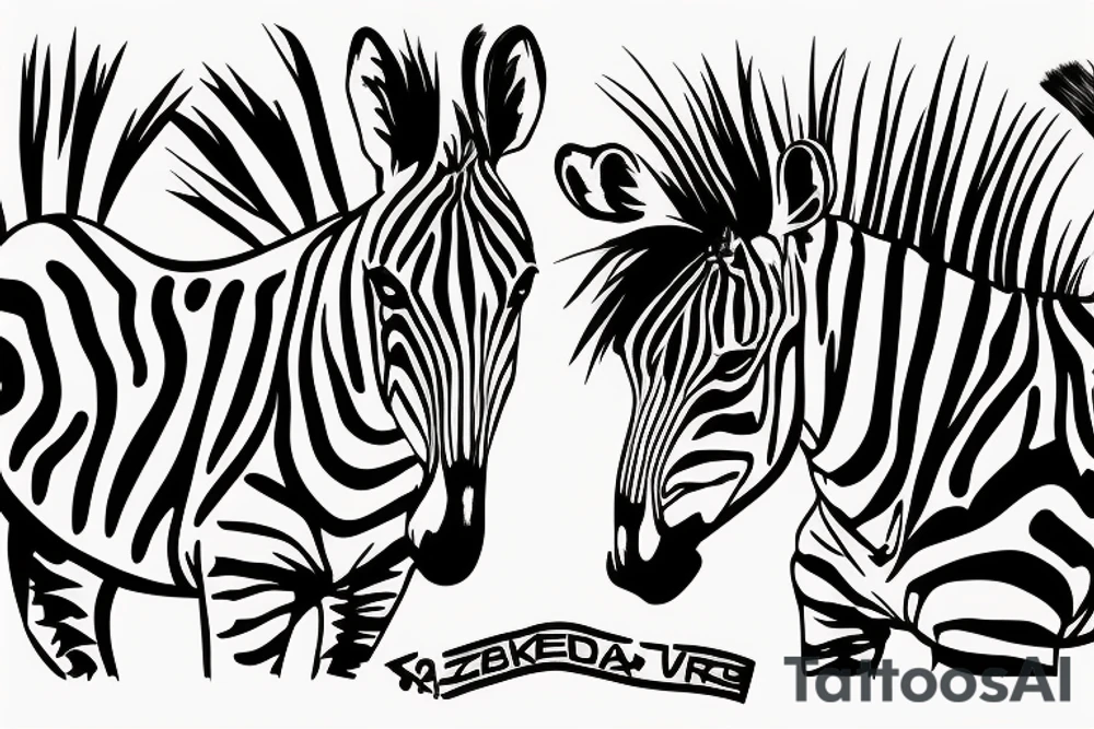 Zebra which love rap and Ukraine tattoo idea