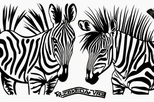 Zebra which love rap and Ukraine tattoo idea