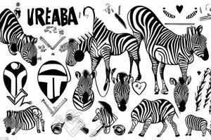 Zebra which love rap and Ukraine tattoo idea