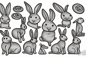 Rabbit with cookies tattoo idea