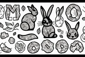 Rabbit with cookies tattoo idea