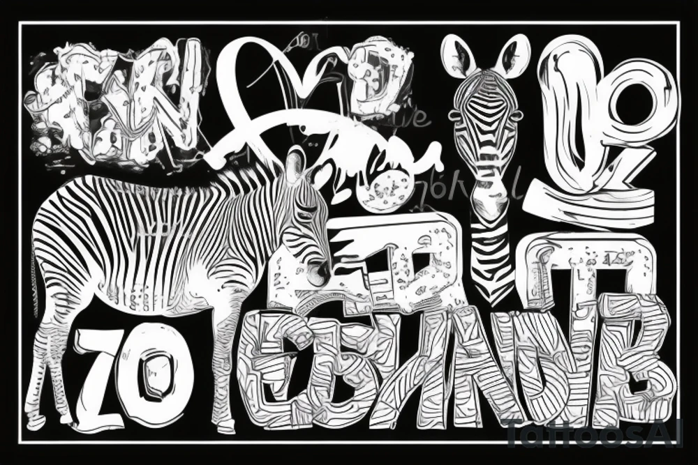Zebra love rap and Ukraine tattoo idea