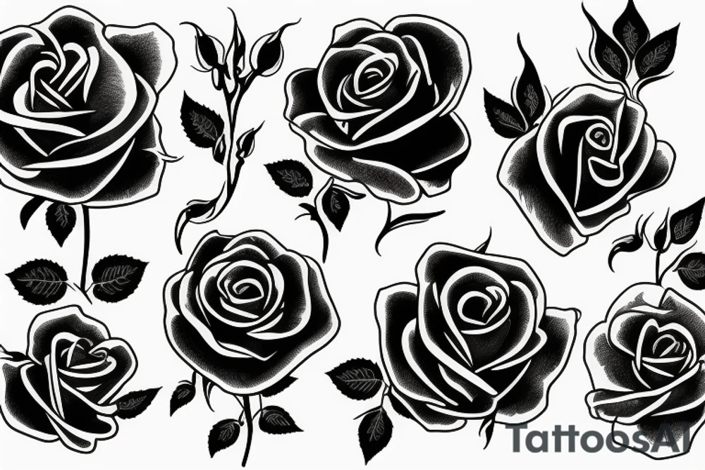 blooming rose tattoo idea