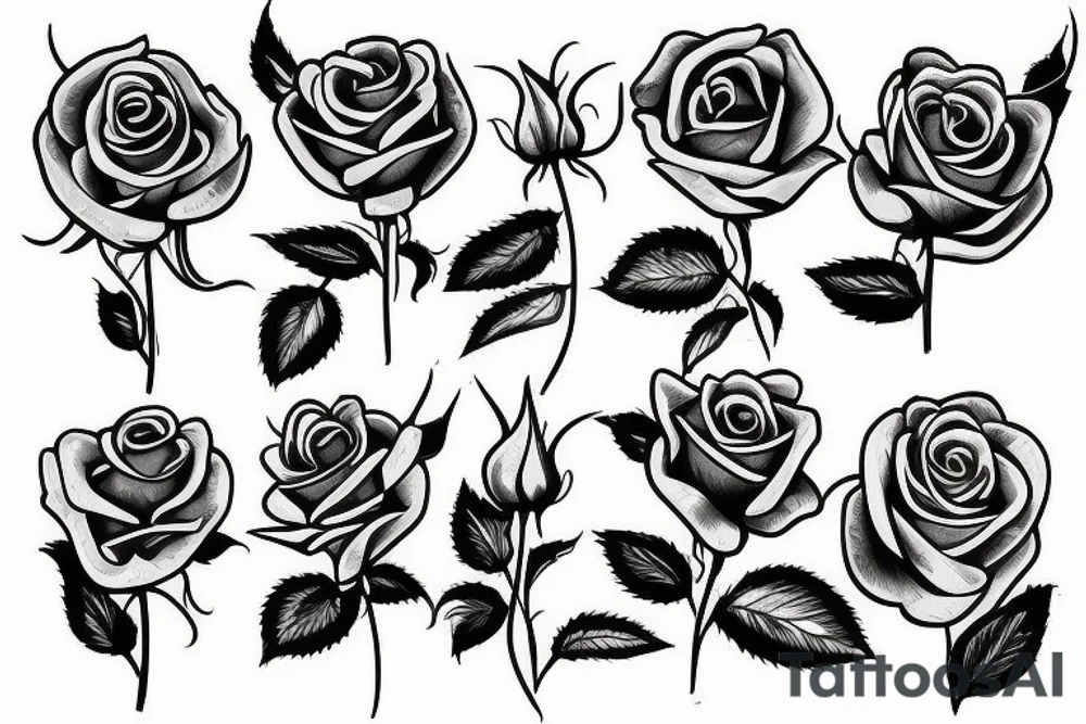 blooming rose tattoo idea