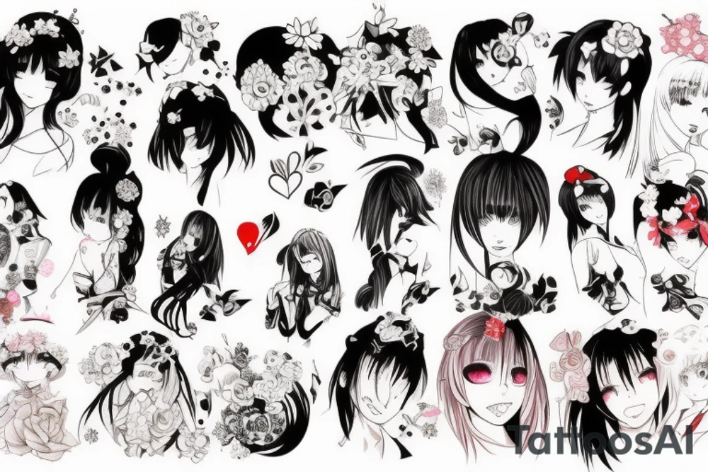 Anime girls tattoo idea