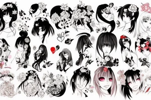 Anime girls tattoo idea