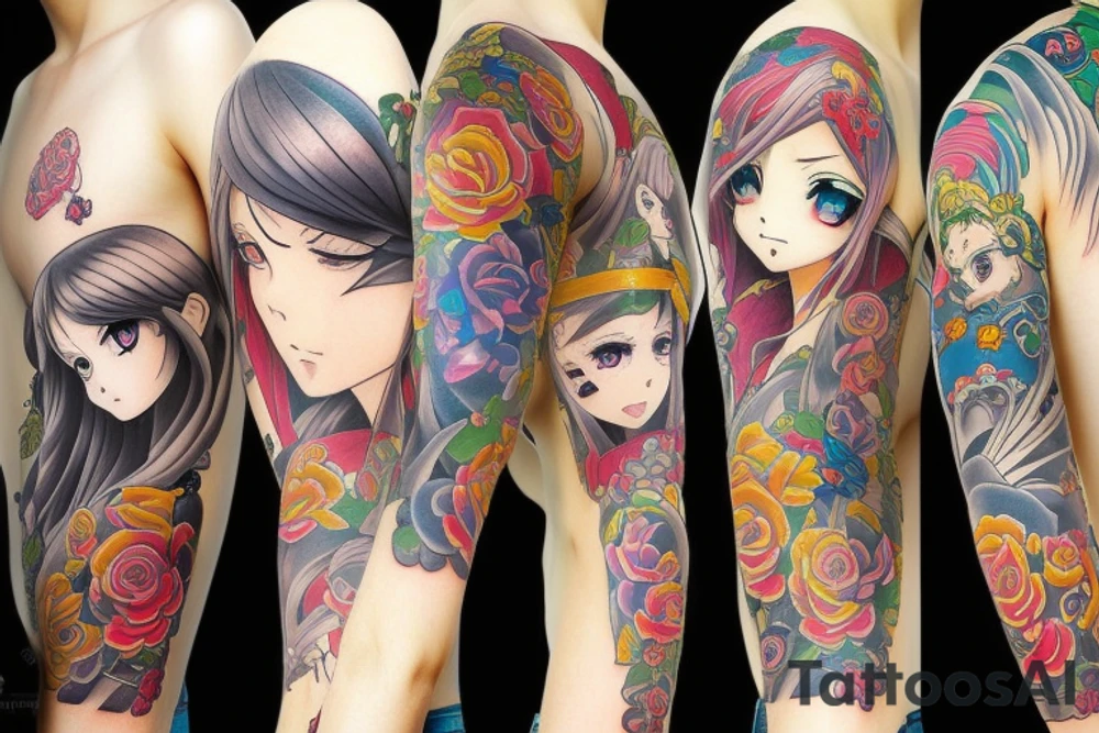 Anime girls tattoo idea