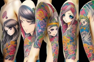 Anime girls tattoo idea