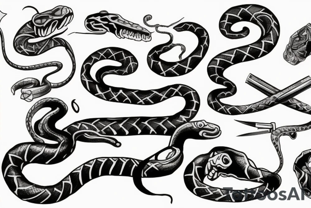 Knife and snake tattoo idea