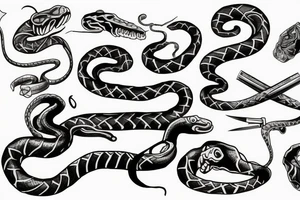 Knife and snake tattoo idea