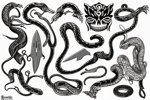 Knife and snake tattoo idea