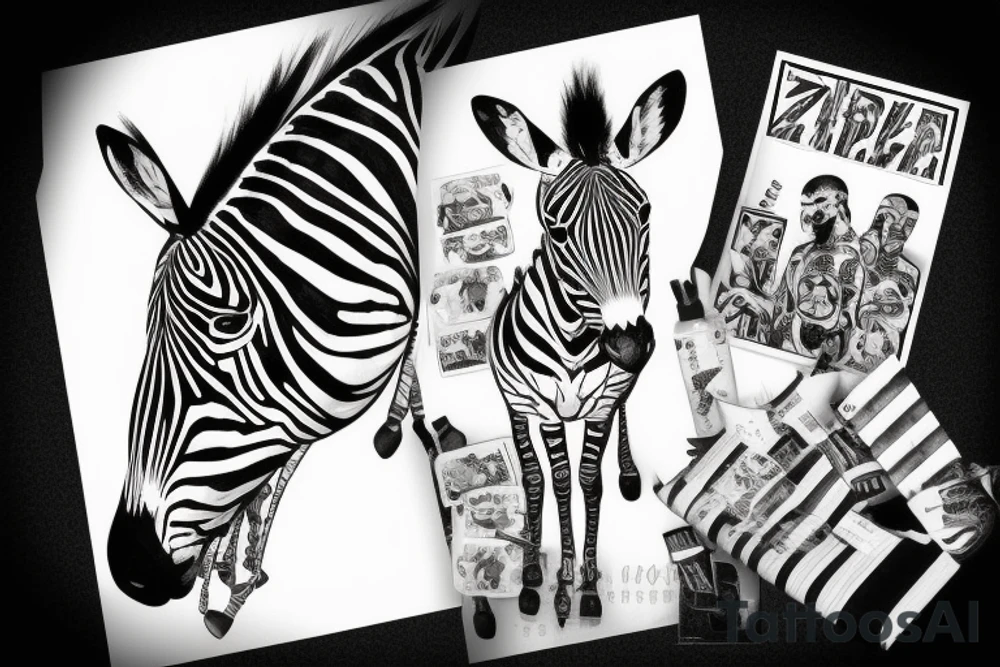 Zebra love rap and Ukraine tattoo idea