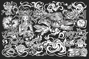 Аниме old school tattoo idea