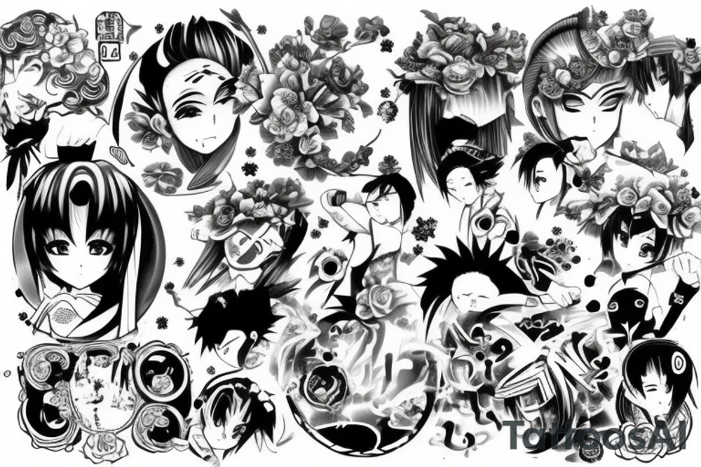 anime old school tattoo idea